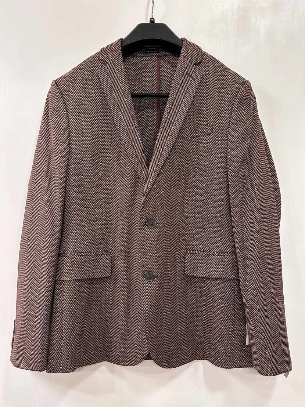 NWT JF Ferrar Blazer Sport Coat Burgundy Herringbone Men’s S (34/36 REG) $168